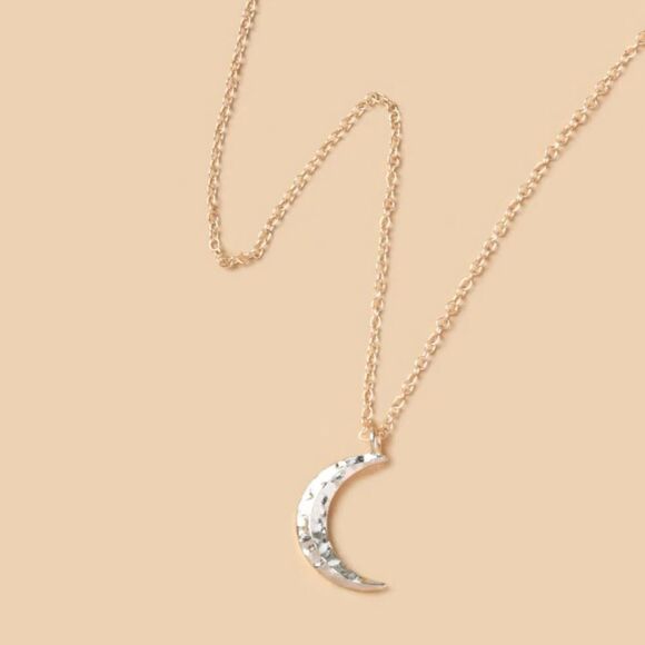 Y2K Boho Gold Layered Celestial Crescent Moon Pendant Necklace - Picture 2 of 6